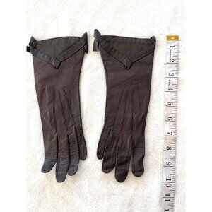 Vintage Real Kid Leather Opera Gloves Made In USA Size 6 3/4 19q